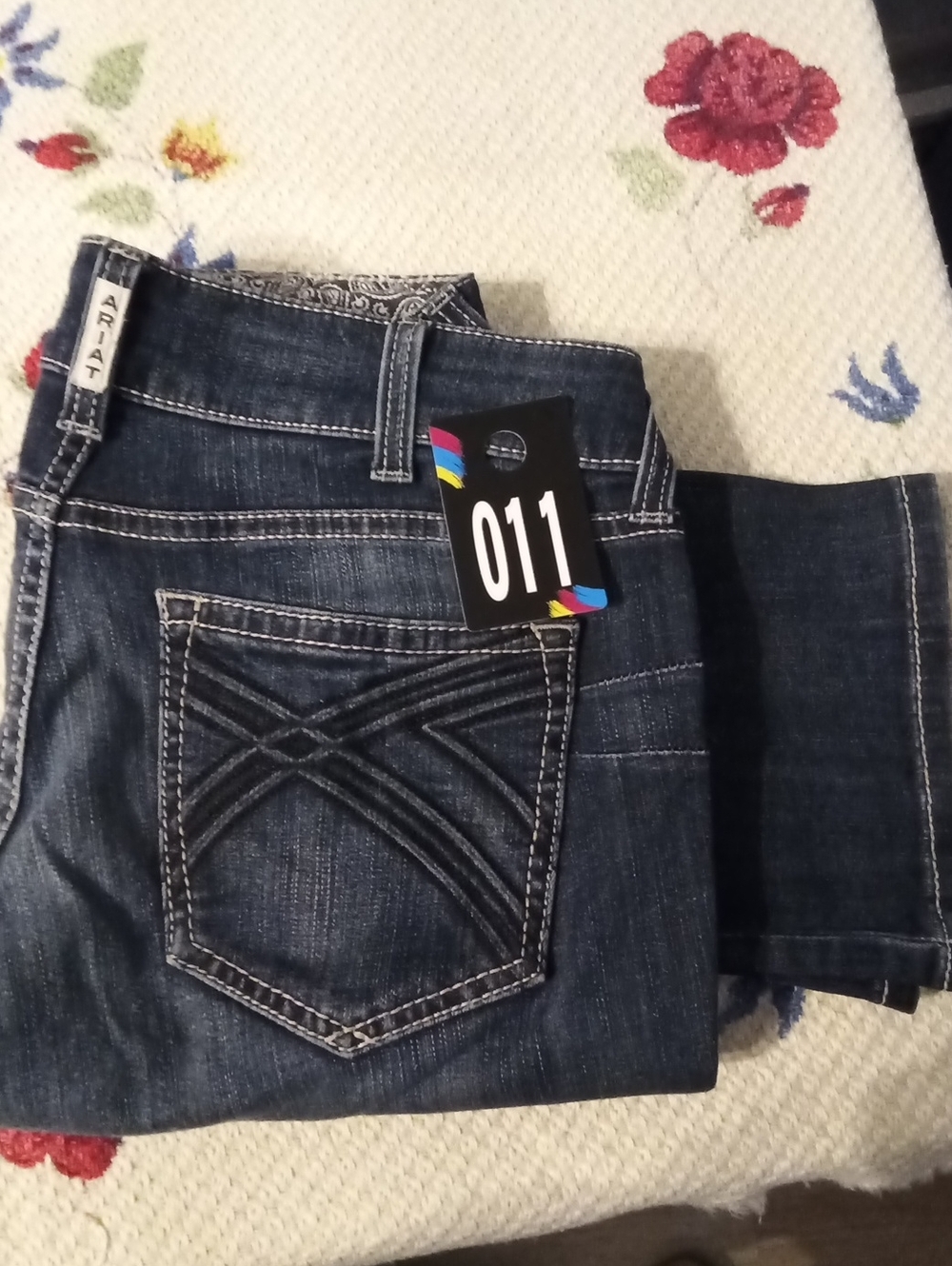Ariat Dark Blue Boot Cut Jeans with Contrast Stitching